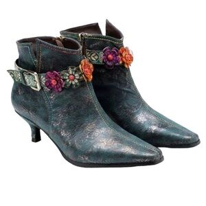 Soffia British Style Boho Stiletto Ankle Boots